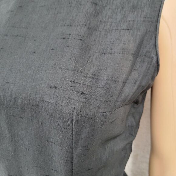 Gay Gibson Vintage 60s Black Dress A-Line Mod Style Inverted Pleated Skirt - Picture 3 of 15